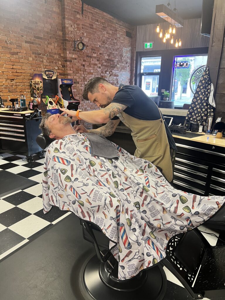 Hot Towel Face Shave performed at The Faithful Barber & Co barbershop. Barber in Aylmer Ontario.